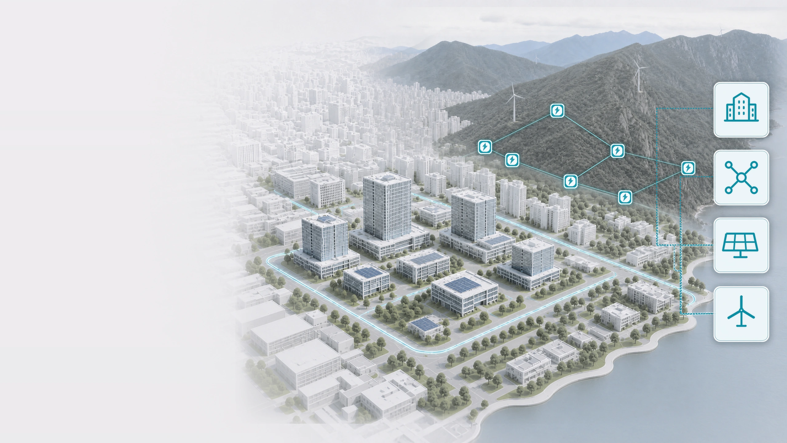 Clean energy management across a smart district